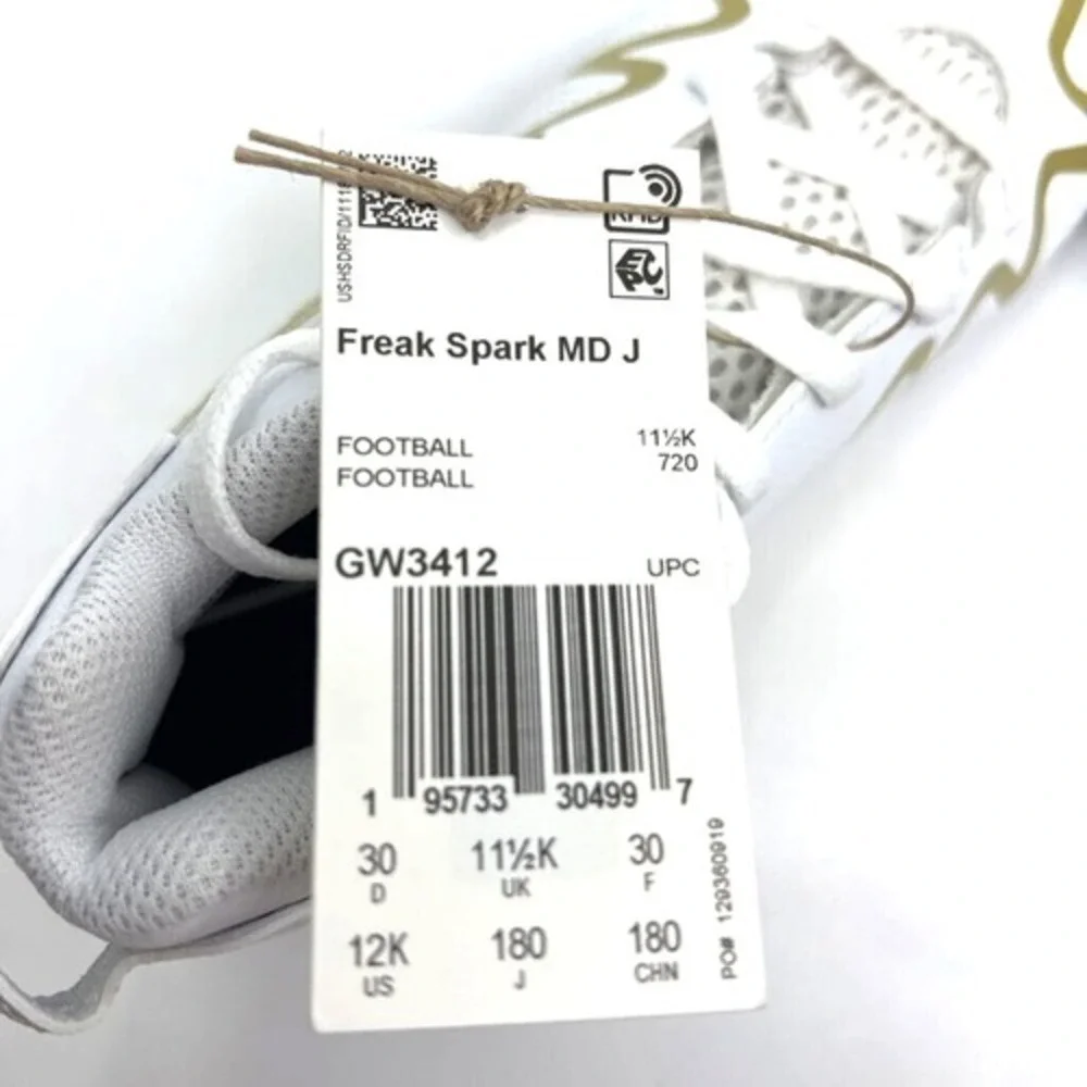 Adidas Freak Football Cleats Shoes White Spark GW3412 Low Top 12 K 6006001‎ New